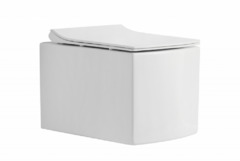 Подвесной унитаз Ceramalux безободковый, крышка микролифт, белый, 2022