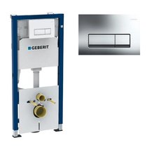 Инсталляция Geberit Duofix 458.128.21.1, клавиша глянцевый хром