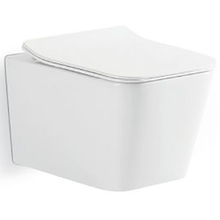 Подвесной унитаз Ceramalux безободковый, крышка микролифт, белый, NS5170