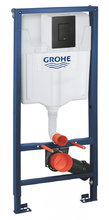 Инсталляция для унитаза 3 в 1 Grohe Solido 39939000, клавиша черная матовая, крепления