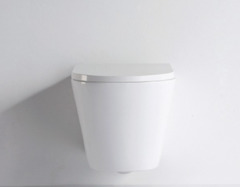 Подвесной унитаз Ceramalux безободковый, крышка микролифт, белый, 5178