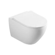 Подвесной унитаз Ceramalux безободковый, крышка микролифт, белый, 2196-1