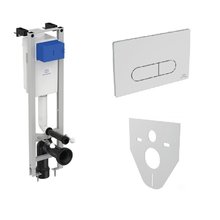 Инсталляция Ideal Standard Prosys Eco Frame M, E233267 для унитаза, узкая, с клавишей хром R0115AA и шумоизоляцией, комплект