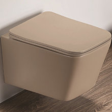 Подвесной унитаз Ceramalux безободковый, крышка микролифт, капучино матовый, 5170MC