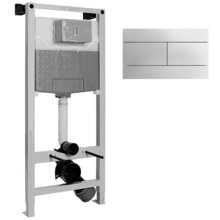 Инсталляция для унитаза Jacob Delafon E21928RU-CP в комплекте с панелью смыва, цвет хром