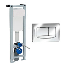 Инсталляция Oli Quadra 280490mRI00 для подвесного унитаза + панель слива River хром-глянец