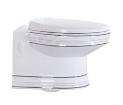 Подвесной унитаз CeramaLux Lux Classic 1412 37 х 52 х 37 см безободковый, сиденье DP, Soft Close, белый, хром