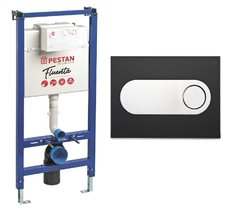 Инсталляция для подвесного унитаза Pestan Fluenta SET40006356OB с клавишей ONYX черная