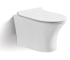 Подвесной унитаз CeramaLux 2617Е 36 x 48.5 x 35 см безободковый, сиденье DP, Soft Close, белый