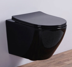 Подвесной унитаз CeramaLux CL2196-18 36 x 52 x 36 см безободковый, сиденье DP, Soft Close, цвет черный