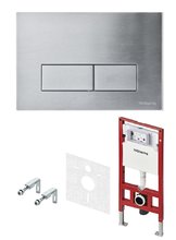 Инсталляция для унитаза 4 в 1 TECEspring S S955301, панель смыва нержавеющая сталь, сатин