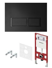 Инсталляция для унитаза 4 в 1 TECEspring Sl S955204, панель смыва черная матовая