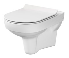 Подвесной безободковый унитаз Cersanit City Clean On DPL EO slim, крышка-сиденье с микролифтом, белый, S-MZ-CITY-COn-S-DL-w, 60436