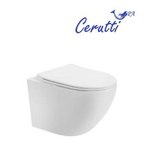 Подвесной унитаз Ceruttispa Orlter Aria PP CT10571 безободковый, сиденье с микролифтом, белый глянцевый