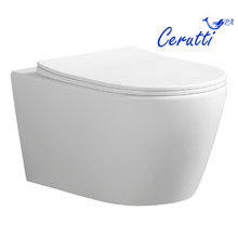 Подвесной унитаз Ceruttispa Sella Aria CT9954, безободковый, крышка-сиденье микролифт, цвет белый