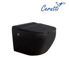 Подвесной унитаз Ceruttispa Sella Aria CT10194, безободковый, крышка-сиденье микролифт, с импульсным сливом, цвет черный матовый