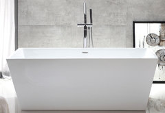 Ванна акриловая Abber AB9224-1.7 170 х 80 x 60 см без гидромассажа, отдельностоящая, белая