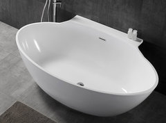 Ванна акриловая Abber AB9237 172 х 103 x 62 см без гидромассажа, пристенная, белая