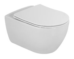 Подвесной унитаз Cezares Comfort CZR-191-TH/BS/CZR-2316-SC, безободковый, с функцией биде, сиденье микролифт, белый