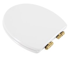 Крышка-сиденье для унитаза Cezares Primo CZR-T-166M-S-Br, микролифт, петли золото, белый