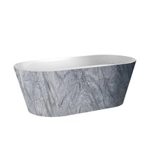Ванна акриловая BelBagno BB14-GREYMARBLE/BB39-OVF-CRM, 178 х 84 см, отдельностоящая, серый (отсутствует упаковка)