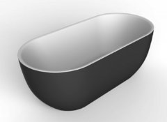 Ванна акриловая BelBagno 150 х 80 x 60 см, внешняя часть черная матовая, BB70-1500-800-W/NM