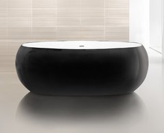 Ванна акриловая BelBagno BB18-NERO-BIA, 180 х 90 см, внешняя поверхность черная, BB18-NERO/BIA