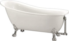 Ванна акриловая BelBagno 155 х 76 см, отдельностоящая, ножки хром, BB06-1550/BB06-SUP-1550/BB-LEG-LION-CRM