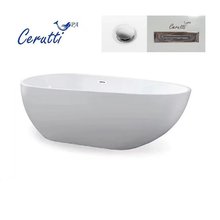 Ванна акриловая Ceruttispa Mimi170, CT9671, 170 x 80 см отдельностоящая, белая, со сливом-переливом