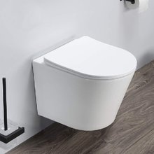 Подвесной унитаз Comforty безободковый, с быстросъёмным сиденьем из дюропласта SoftClose, белый матовый, 00-00007647 (105MW)