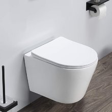 Подвесной унитаз Comforty безободковый, с быстросъёмным сиденьем из дюропласта SoftClose, белый, 00-00007646 (105)