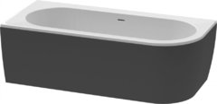 Ванна акриловая Cezares Slim Corner, 179 х 79 см, черная фронтальная панель, чаша белая, левая/правая