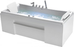 Ванна гидромассажная акриловая Gemy G9076 B 177 х 81 x 60 см, встраиваемая, белая
