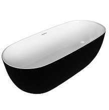 Ванна акриловая Grossman Classic, 160 x 80 см, отдельностоящая, внутри белая, снаружи черная матовая, GR-2502MB