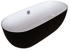 Ванна акриловая Grossman 170 x 80 см, отдельностоящая, черная матовая/белая, GR-2501MB