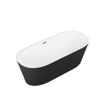 Ванна акриловая Grossman Forta, GR-27021MB, 170 x 75 см, отдельностоящая, внутри белая, снаружи черная матовая