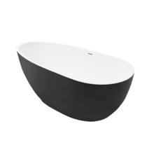 Ванна акриловая Grossman Fly, 170 x 80 см, отдельностоящая, внутри белая, снаружи черная матовая, GR-1102MB