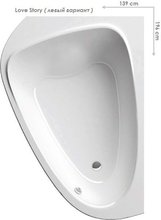 Акриловая ванна Ravak Love Story II, 196 х 113 см, левая, белая, C751000000