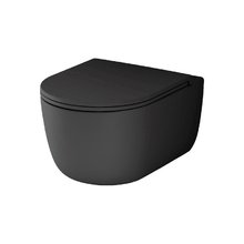 Подвесной безободковый унитаз Damixa Sirius DX86C1700MBSC, с сиденьем микролифт, черный матовый