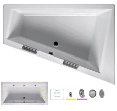 Ванна гидромассажная Riho Doppio 180 x 130 см, FLOW, левая/правая