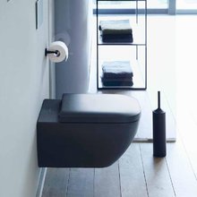 Подвесной унитаз Duravit Happy D.2 Plus 2222098900 36.5 x 54 см безободковый, с креплением Durafix, цвет антрацит матовый
