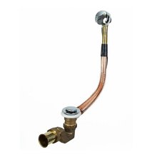 Слив-перелив для ванны Wirquin медно-латунный полуавтомат с патрубком, 30719160, серебро