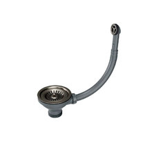 Слив-перелив Paulmark для кухонной мойки, вороненая сталь, PM6022-GM