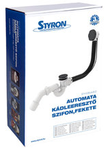 Слив-перелив для ванны Styron автомат (клик-клак), черный, STY-536-A-B-D