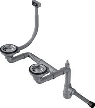 Арматура для полуторачашевых моек со скрытым переливом Omoikiri WK-1,5-S-IN 4998039, нержавеющая сталь