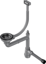 Арматура для одночашевых моек Omoikiri WK-1-GM 4956483 с прямоугольным переливом и декоративной решеткой, воронёная сталь, gunmetal