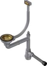 Арматура для одночашевых моек Omoikiri WK-1-AB 4956475 с прямоугольным переливом и декоративной решеткой, античная латунь