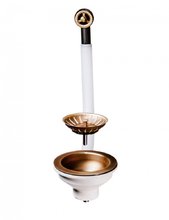 Выпуск и перелив Omoikiri 4996529 D-01 со стоп-вентилем, античная латунь