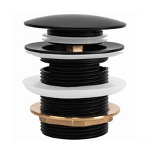 Донный клапан Rea для ванны, универсальный, клик-клак, цвет черный матовый, REA-W2006