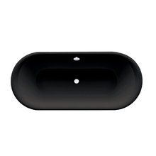 Ванна стальная Bette Lux Oval, 180 х 80 х 45 см, с шумоизоляцией, черная матовая, для удлиненного слива-перелива, 3466-035